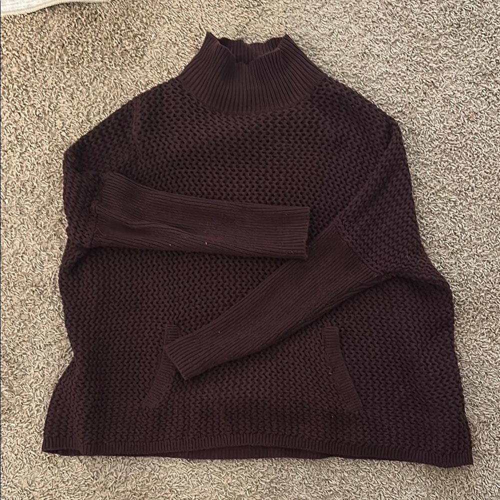 LOFT Dark Brown Cowl Neck Sweater